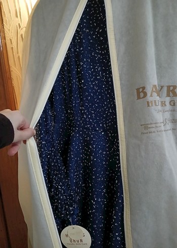 Lacivert taşlı Nişan Abiyesi sıfırdır etiketli ürün - Görsel 3