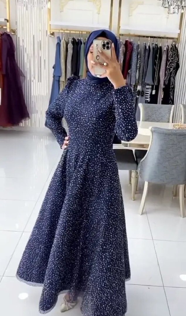 Lacivert taşlı Nişan Abiyesi sıfırdır etiketli ürün - Görsel 4