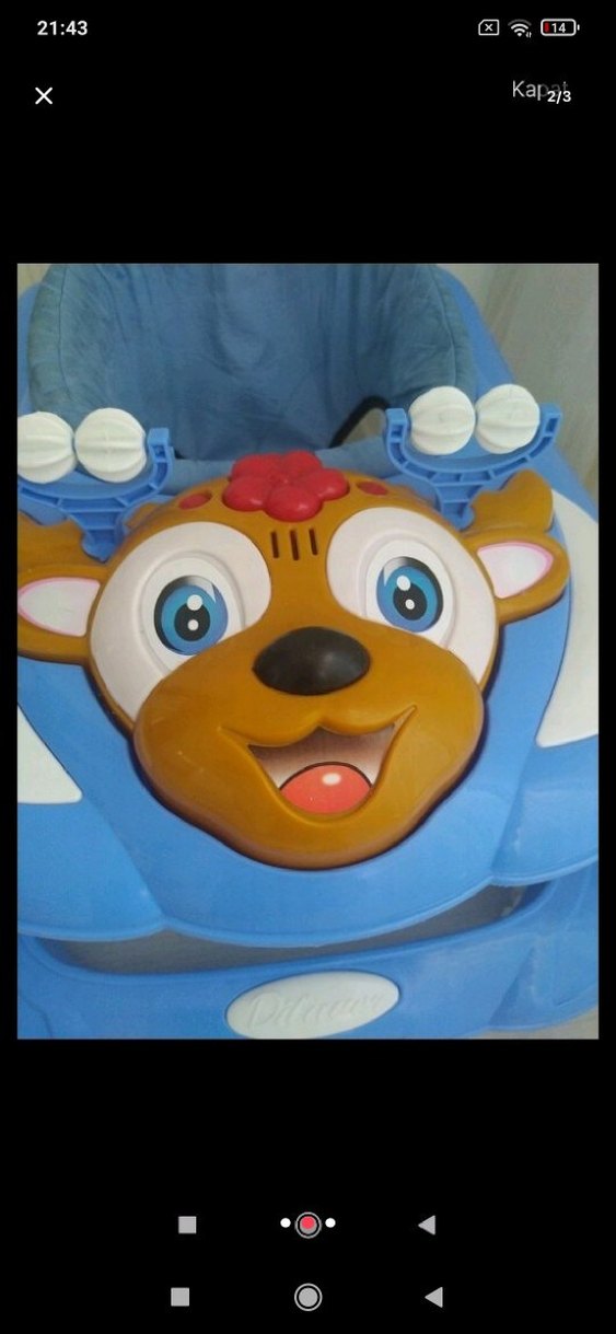 Renkli Mavi Bebek Yürüteci - Görsel 2