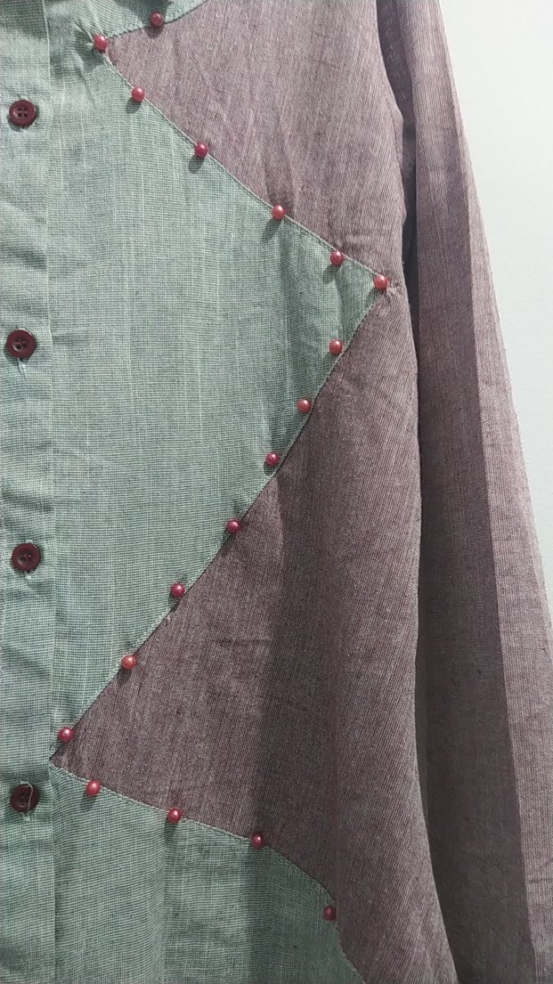 Gri Nakışlı Uzun Kollu Bohem Tunik - Görsel 4