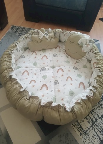 Pastel Kahverengi Bebek Oyun Yatağı ve Yastıkları - Görsel 2