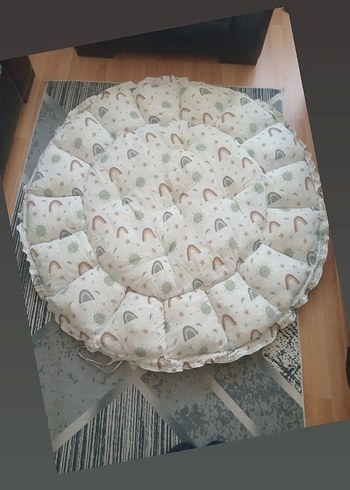 Pastel Kahverengi Bebek Oyun Yatağı ve Yastıkları - Görsel 6