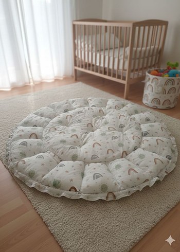 Pastel Kahverengi Bebek Oyun Yatağı ve Yastıkları - Görsel 3