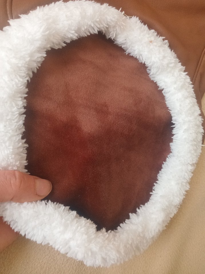 Kahverengi Kürklü Suni Deri Sokak Tarzı Köpek Kıyafeti - Görsel 2