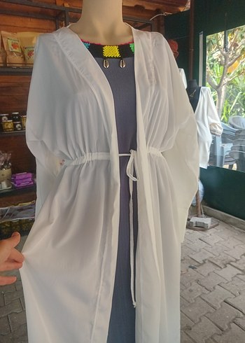 42 Beden beyaz Renk şifon kumaş kimono pareo
