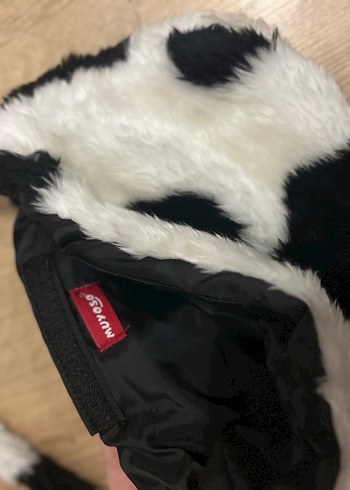 Diğer Kürk Detaylı Zebra Desenli Kadın Çanta