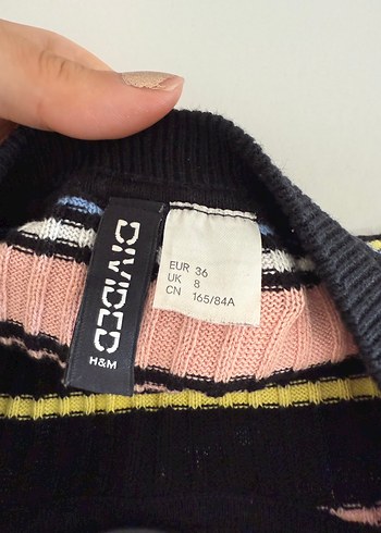 H&M Çizgili Triko Midi Elbise