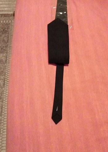 Düz Siyah Erkek Kravat - Görsel 3