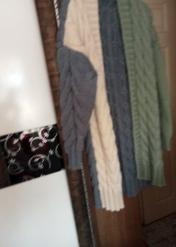 Bohem Tarz Uzun Gri Örgü Hırka - Görsel 2