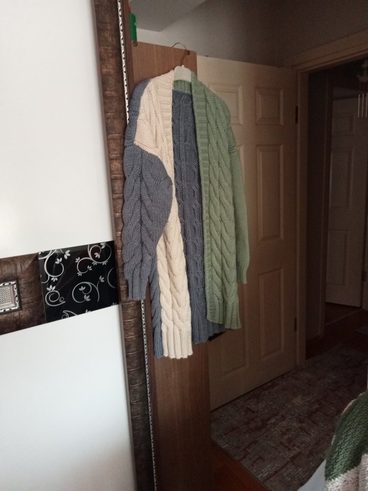 Bohem Tarz Uzun Gri Örgü Hırka - Görsel 3