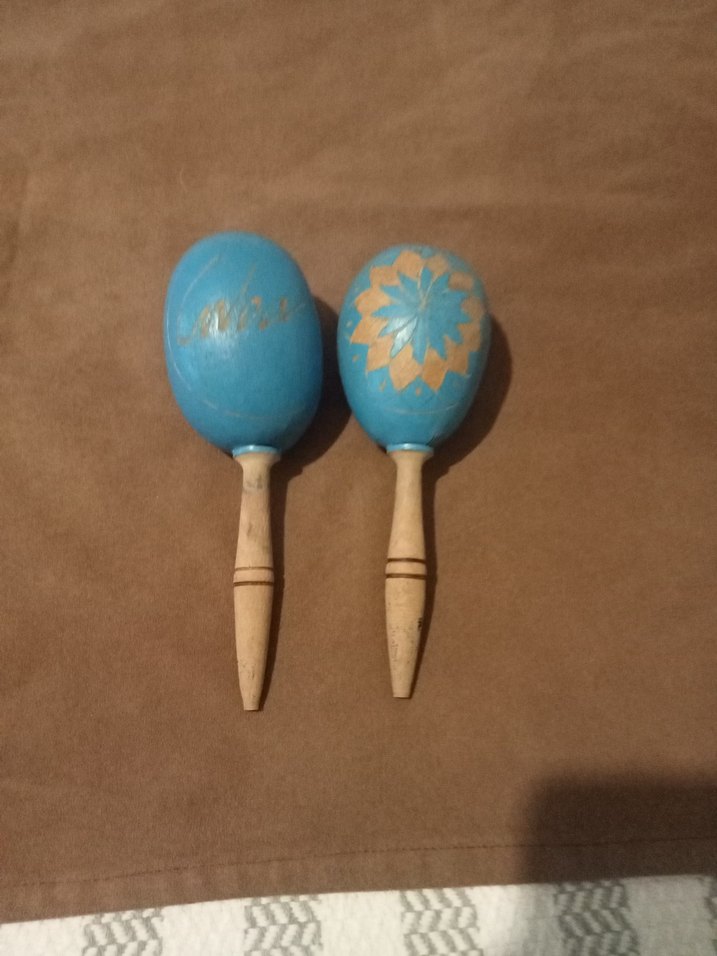 Turkuaz Ahşap Marakas Müzik Oyuncağı - Görsel 3