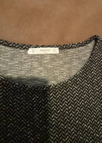 Gri Uzun Kollu kalın penye Midi Elbise - Görsel 2