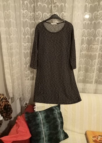 Gri Uzun Kollu kalın penye Midi Elbise - Görsel 4