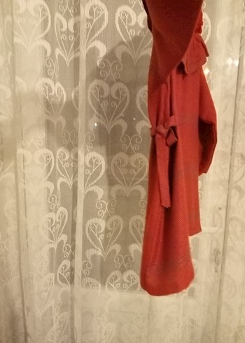 Kız Çocuk Keten Kırmızı Fırfırlı elbise kendi dikimim - Görsel 2