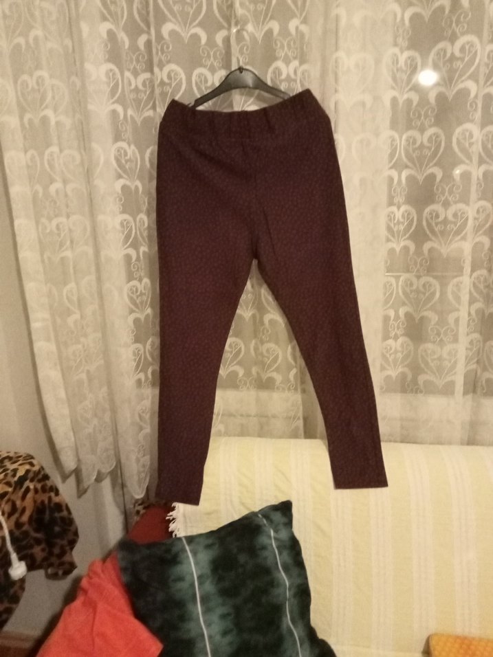 Bordo Rahat Kesim Kadın tayt - Görsel 4