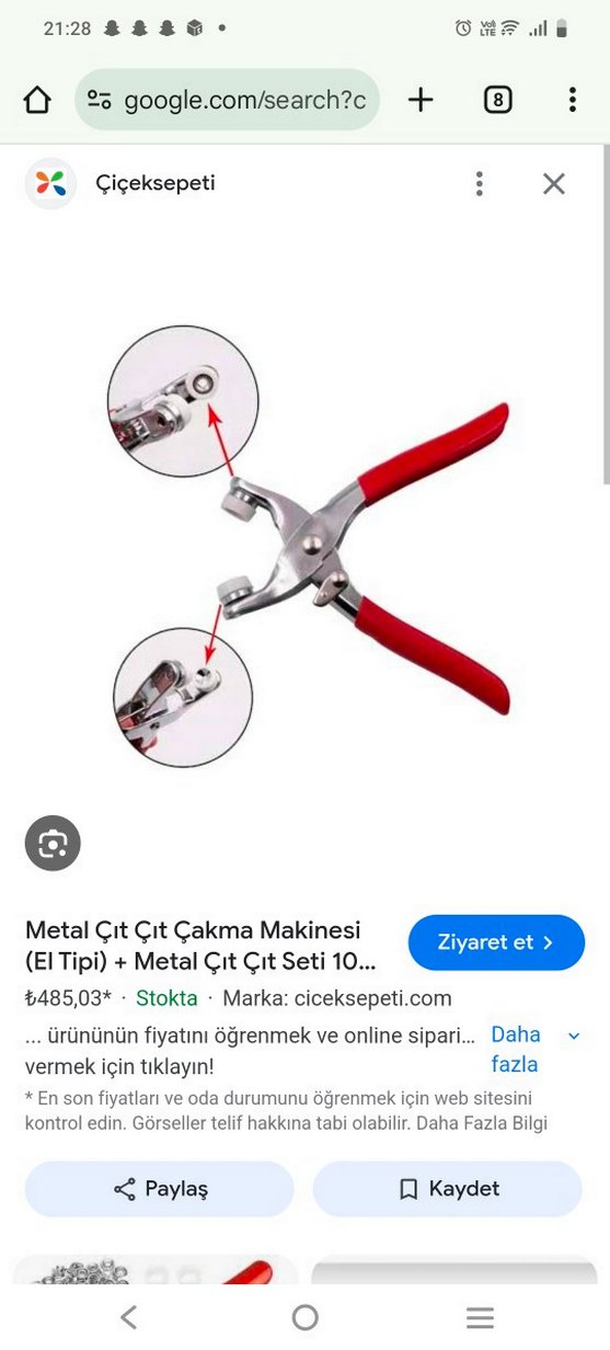 Kırmızı Saplı çıtçıt pense - Görsel 2