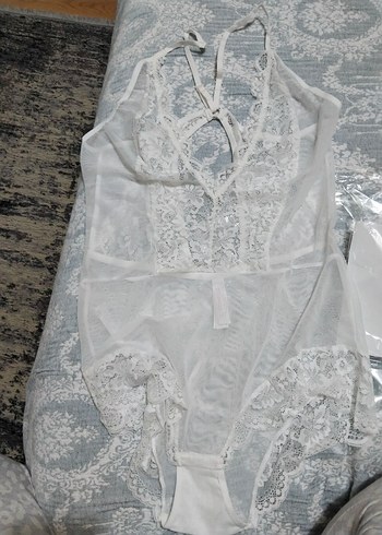 Siyah Dantel Bodysuit Kadın İç Giyim 2XL - Görsel 7