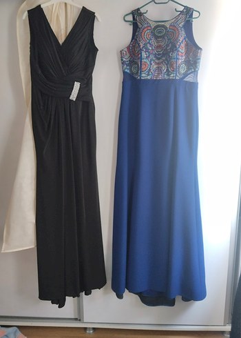 Boncuk İşlemeli Bohem Mavi Uzun Gece Elbisesi - Görsel 2