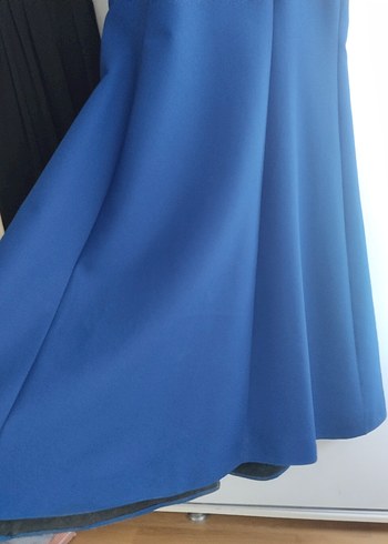 Boncuk İşlemeli Bohem Mavi Uzun Gece Elbisesi - Görsel 3