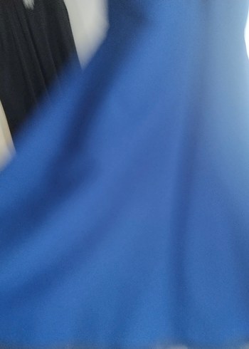 Boncuk İşlemeli Bohem Mavi Uzun Gece Elbisesi - Görsel 4