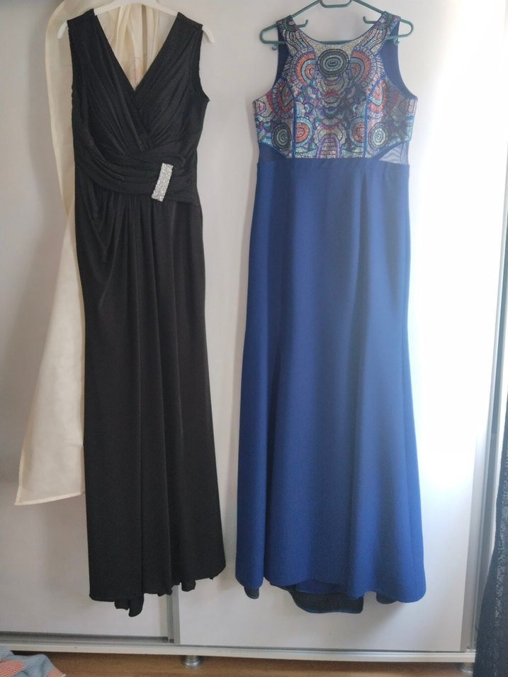 Boncuk İşlemeli Bohem Mavi Uzun Gece Elbisesi - Görsel 2