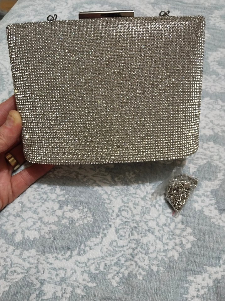 Diger Gri Parlak Kadın Portföy Çanta - Görsel 5