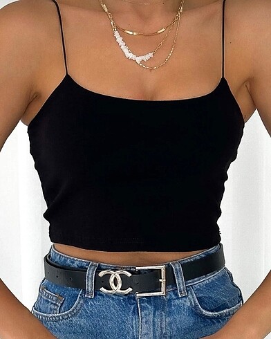 Askılı kısa crop