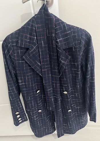 Düğmeli Lacivert Kadın Blazer Ceket - Görsel 6