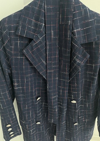 Düğmeli Lacivert Kadın Blazer Ceket - Görsel 2