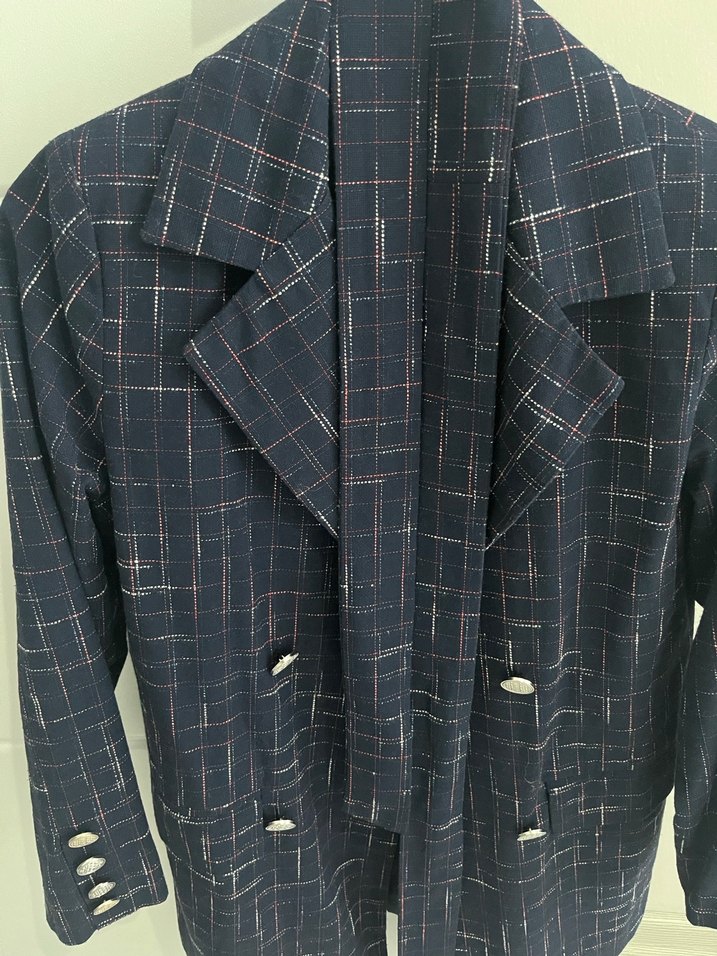 Düğmeli Lacivert Kadın Blazer Ceket - Görsel 3