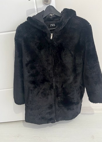 Zara Siyah Kapüşonlu Kaban - Görsel 2