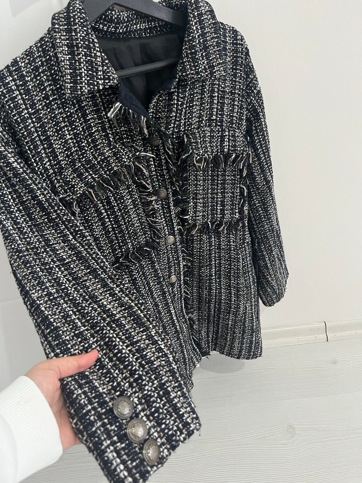 Düğmeli Gri Blazer Ceket - Görsel 2