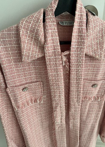 Düğmeli Pembe Mini Kadın Gömlek - Görsel 4