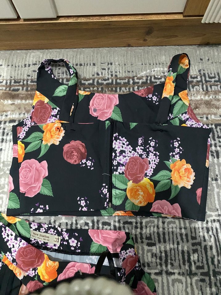 Çiçek Desenli Mini Piliseli 2li takım - Görsel 5