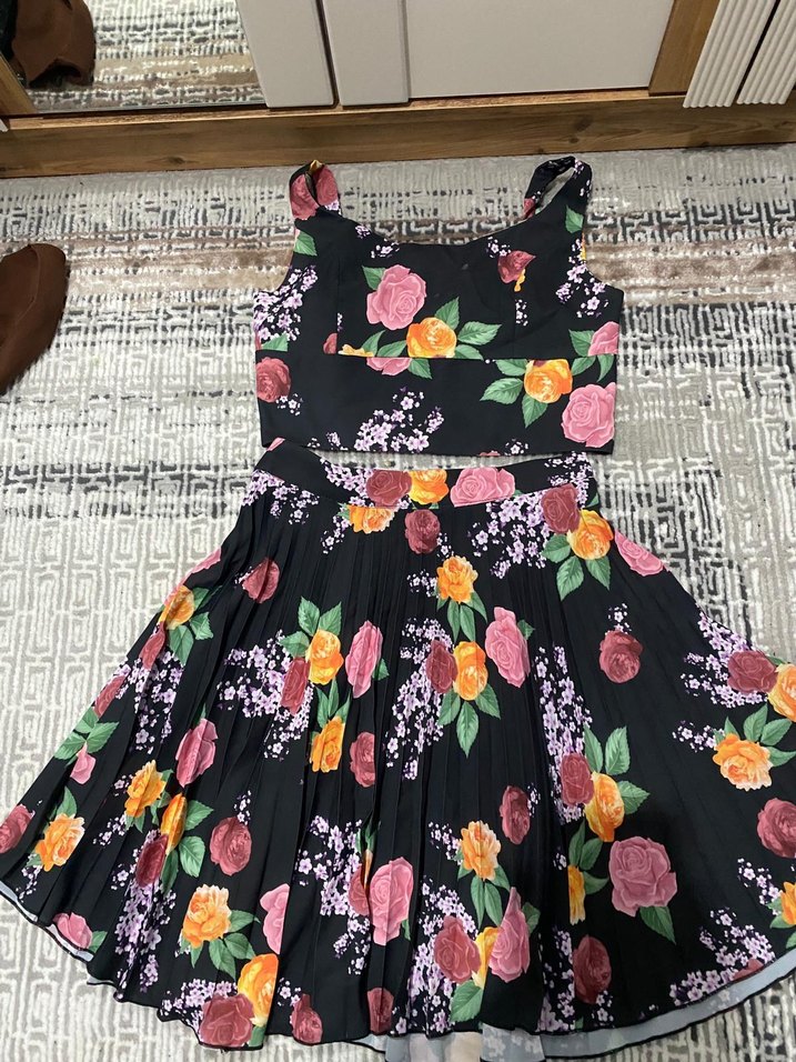 Çiçek Desenli Mini Piliseli 2li takım - Görsel 2