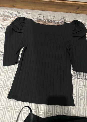 Siyah Triko Uzun Kollu Kadın Bluz - Görsel 2