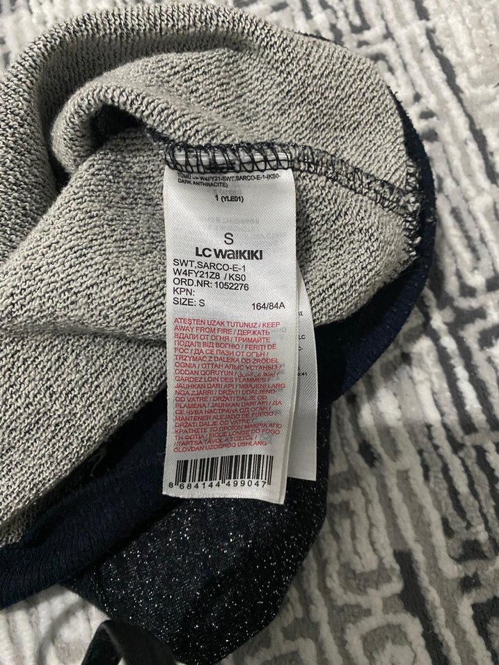 Gri Simli Kadın Triko Sweatshirt - Görsel 3