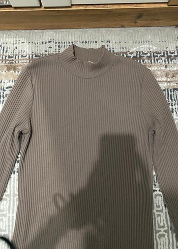 Uzun Kollu Gri Triko Elbise - Görsel 2