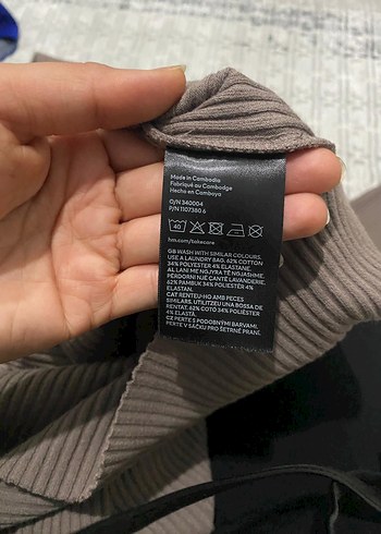 Uzun Kollu Gri Triko Elbise - Görsel 5