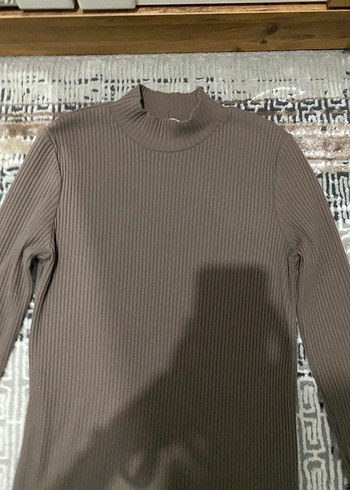 Uzun Kollu Gri Triko Elbise - Görsel 3