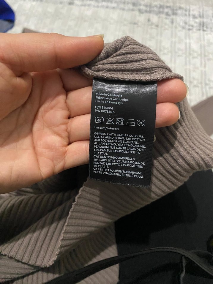 Uzun Kollu Gri Triko Elbise - Görsel 5