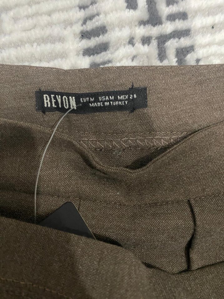 Bej Renkli Kadın Pilili Mini Etek - Görsel 3