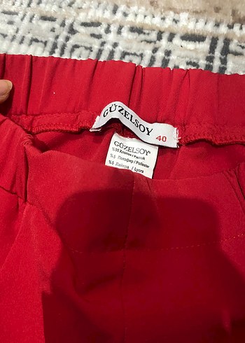 Kadın Kırmızı Yüksek Bel Mini Şort - Görsel 3