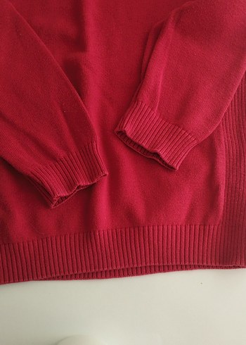 Erkek Kırmızı Triko Sweatshirt - Görsel 2