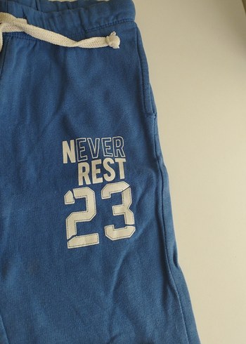 Erkek Çocuk Mavi Bol Kesim Baskılı Eşofman Altı - Görsel 3