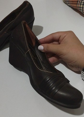 Kahverengi Kadın Dolgu Topuklu Klasik Ayakkabı - Görsel 7