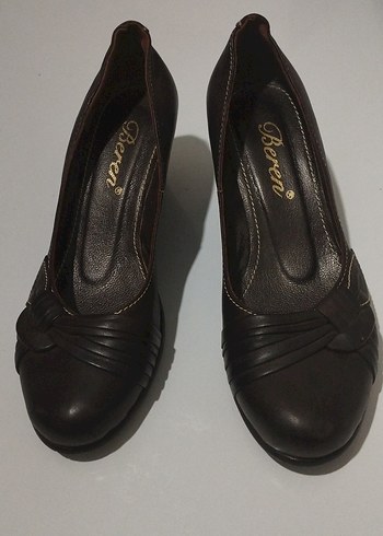 Kahverengi Kadın Dolgu Topuklu Klasik Ayakkabı - Görsel 8