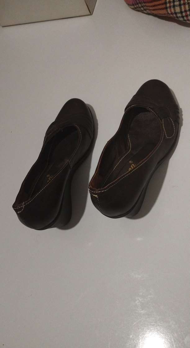 Kahverengi Kadın Dolgu Topuklu Klasik Ayakkabı - Görsel 3