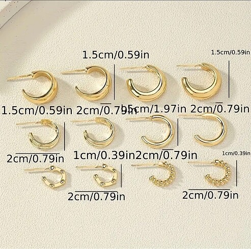 Stradivarius Gold küpe seti