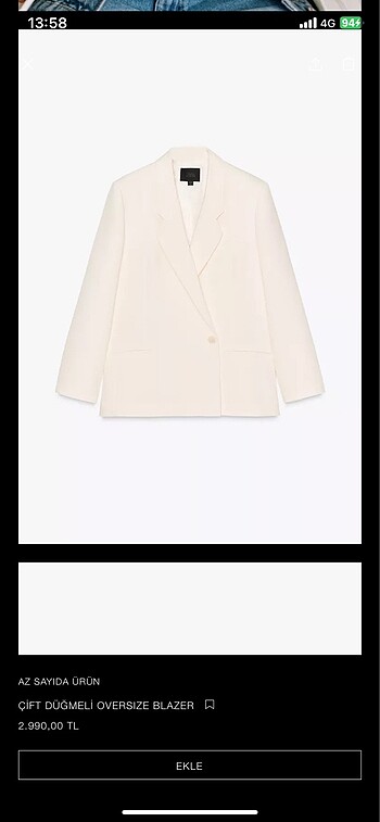 xs Beden Blazer ceket